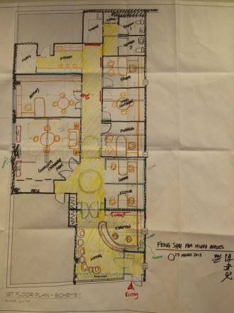 A drawing of the floor plan for a room.